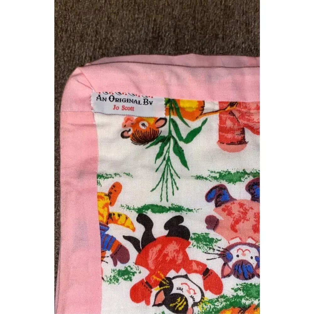 Vintage Baby Blanket Quilt Reversible Multi-colored Colorful Designs 1990s